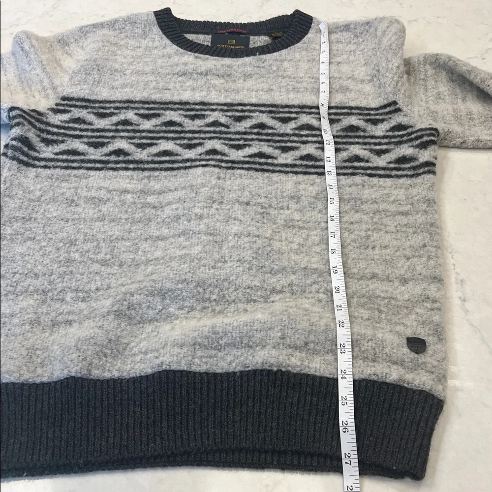 Scotch & Soda Gentleman Gray Nordic Crewneck‎ Wool Knit Sweater Couture Large
